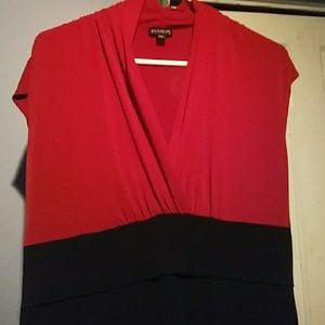 Black and red evening dress
